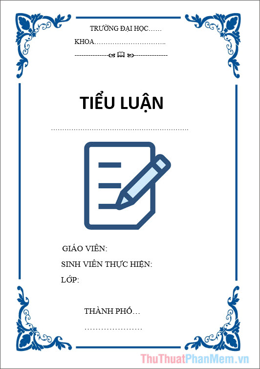 Mẫu bìa tiểu luận đẹp 2024