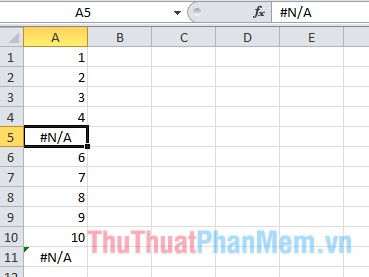 N / A được tìm thấy trong Excel có thể được hiểu là một giá trị bị thiếu