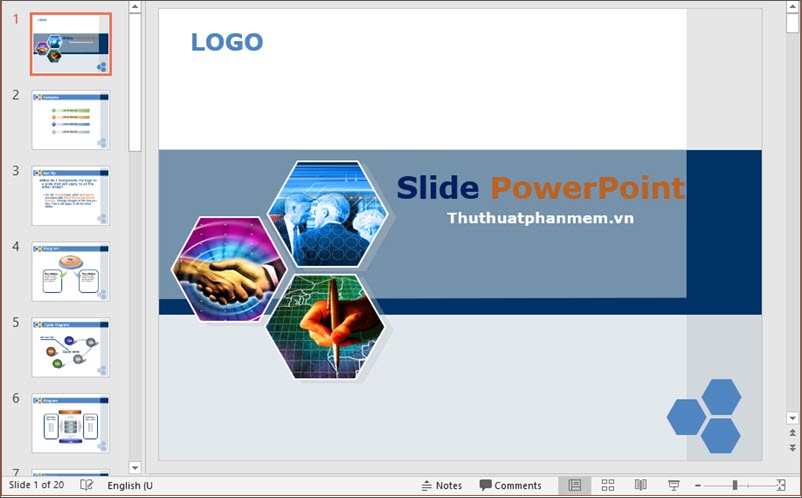 Nhấn vào ảnh để phóng to Mẫu PowerPoint đẹp và đơn giản