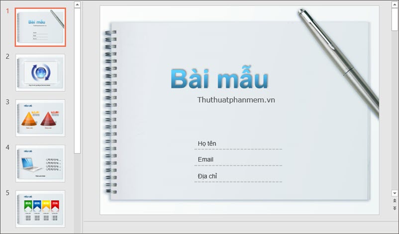 Nhấn vào ảnh để phóng to Mẫu PowerPoint thuyết trình đơn giản