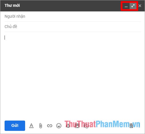 Giao diện trình quay số là ô nhỏ ở góc dưới cùng bên phải của giao diện Gmail.