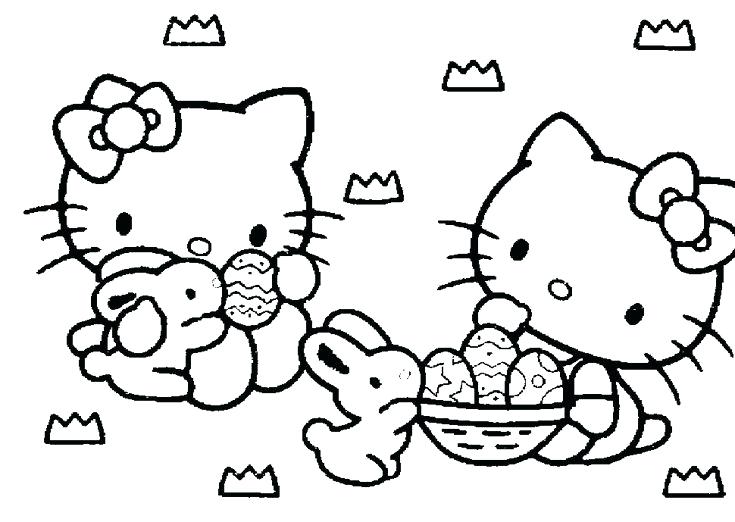 Bé tập tô màu Hello Kitty