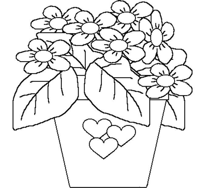 Flowerpot coloring page