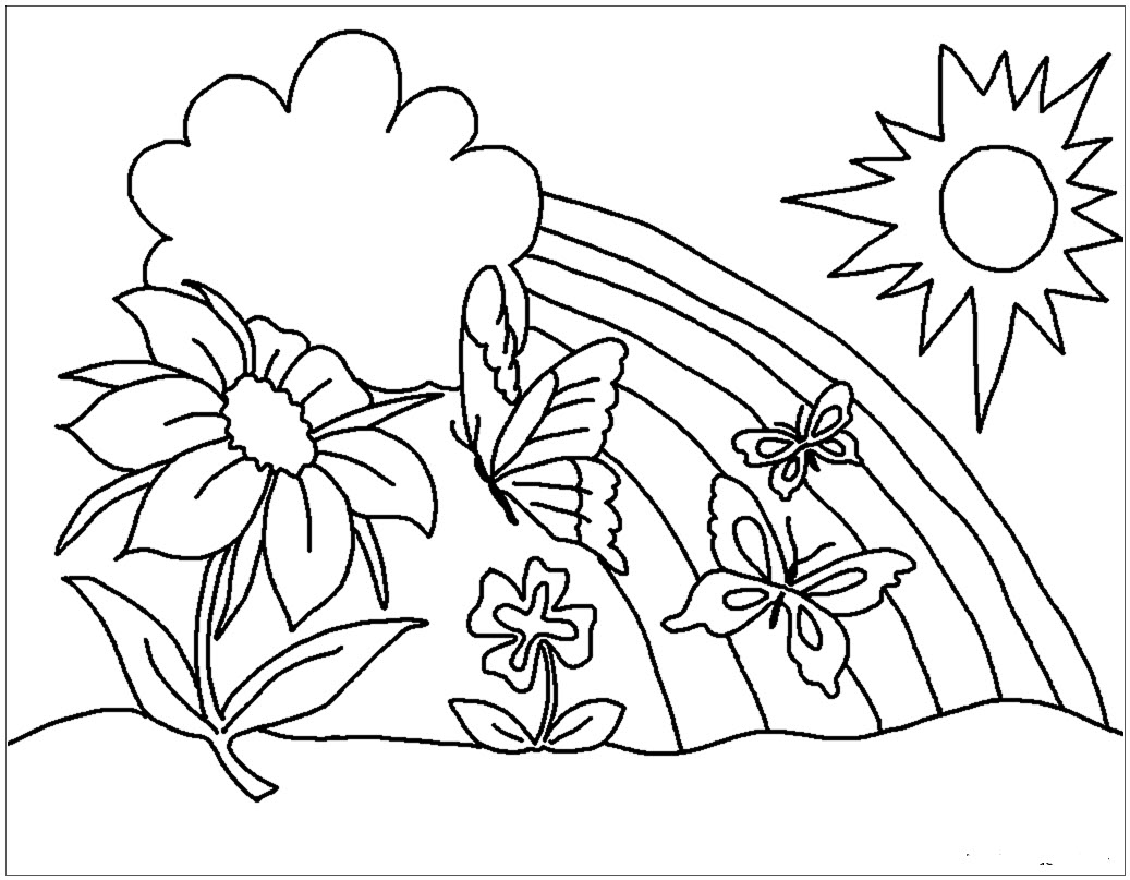 Beautiful flower garden coloring page