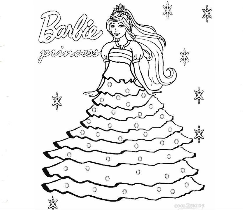 Tranh tô màu công chúa Barbie