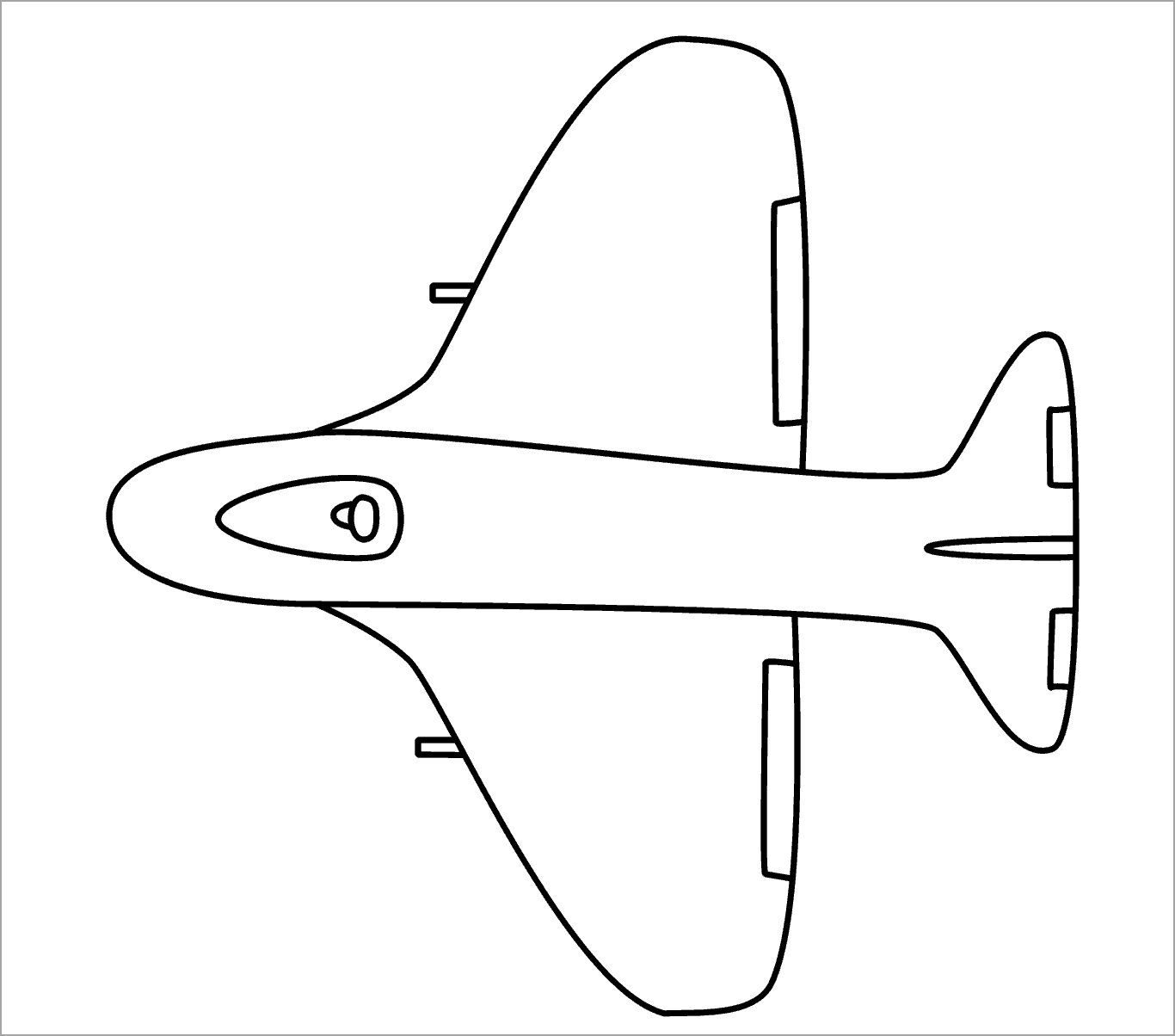 Mẫu hình vẽ máy bay cho bé tô màu đơn giản và dễ thương