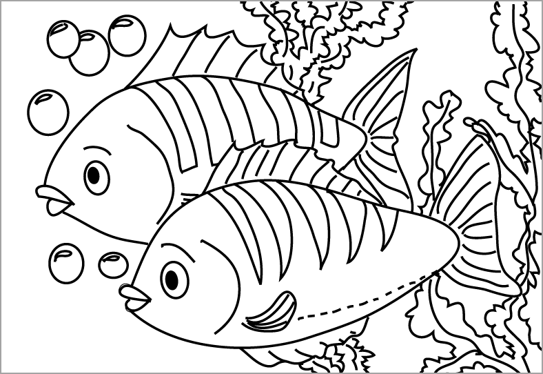 Hình vẽ hình tô màu con cá vàng cá voi cá heo cá ngựa cá sấu cá mập  cá chép  VFOVN
