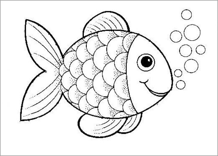 Tranh tô màu con cá đơn giản đẹp nhất cho bé
