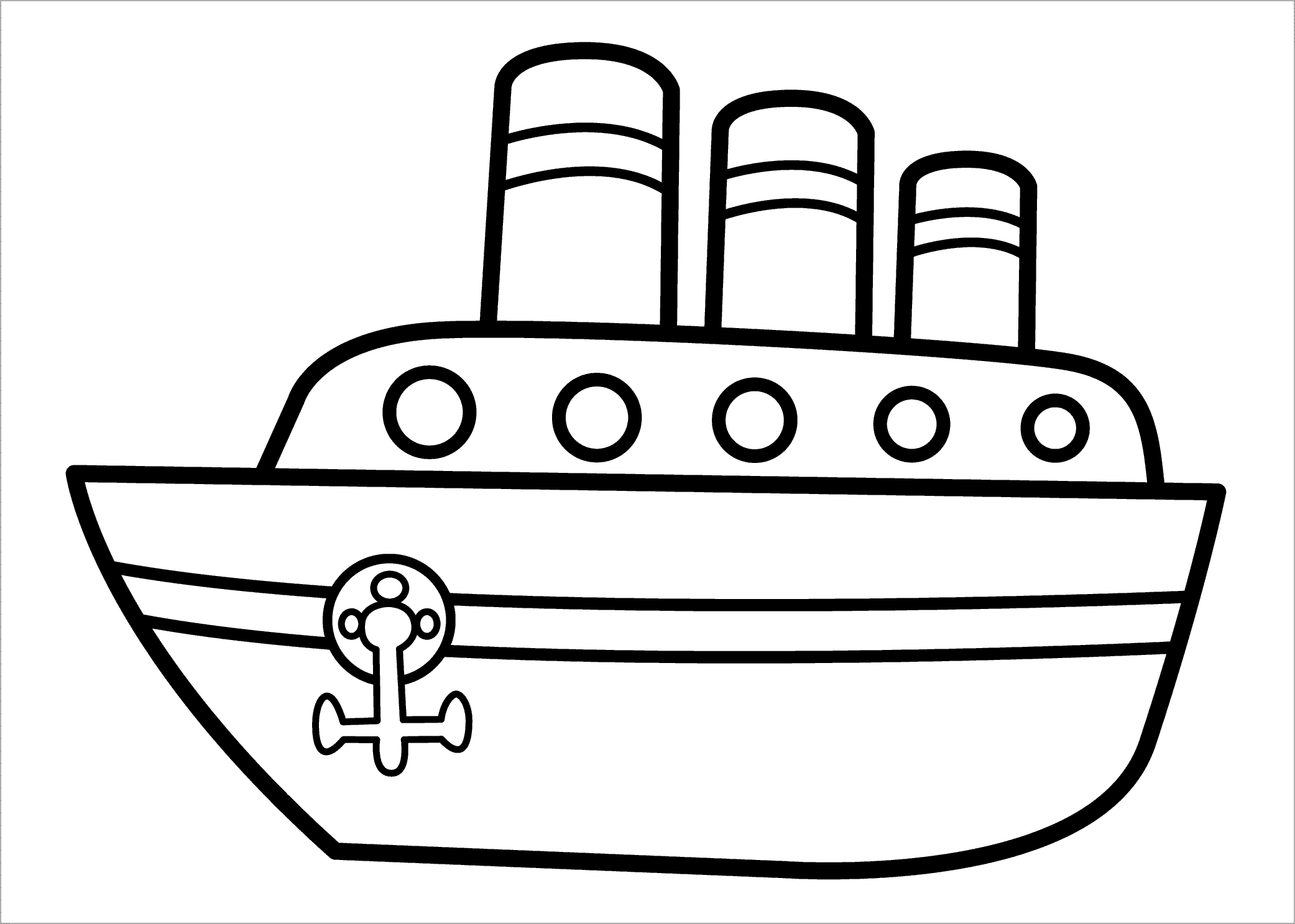 Hình tô màu sắc tàu thủy