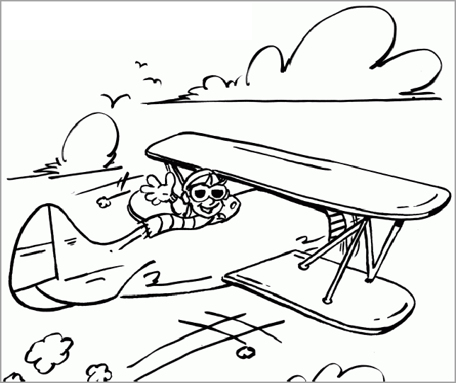 Vẽ máy bay cho bé tô màu