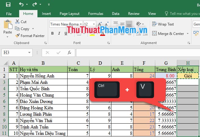 Cách copy công thức trong Excel