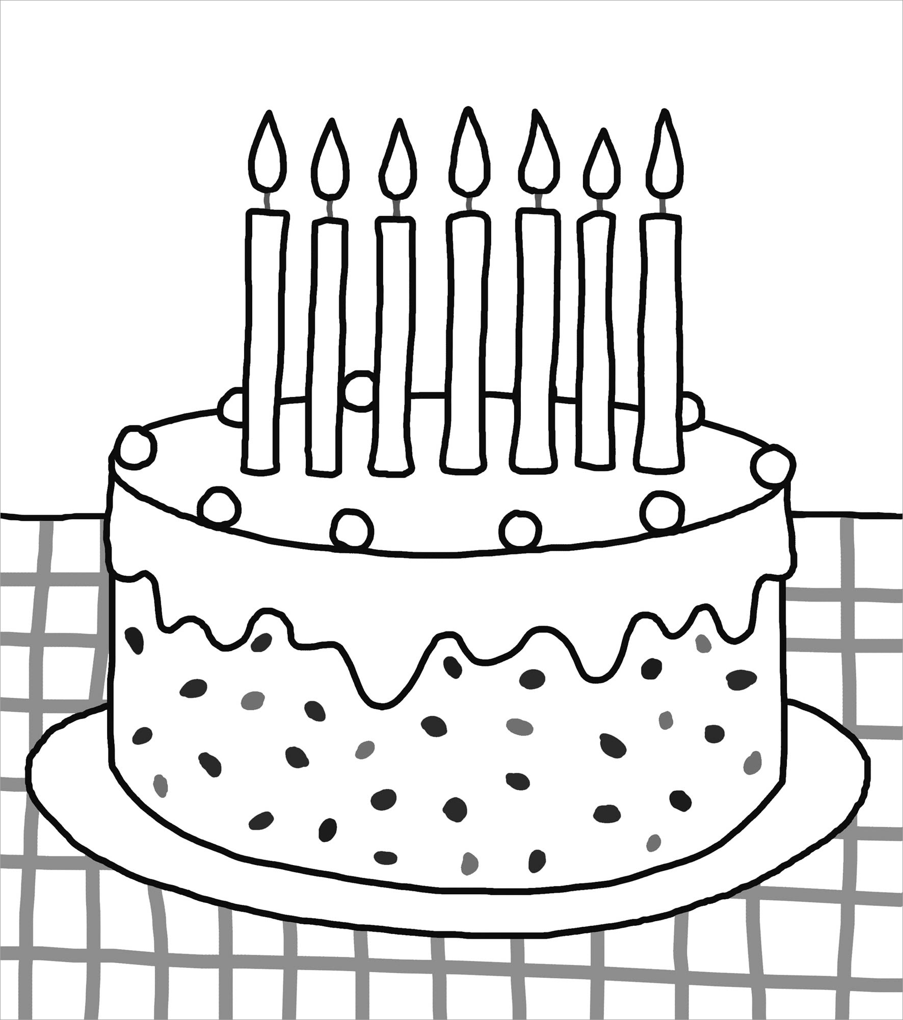 Hình hình họa tô color bánh sinh nhật