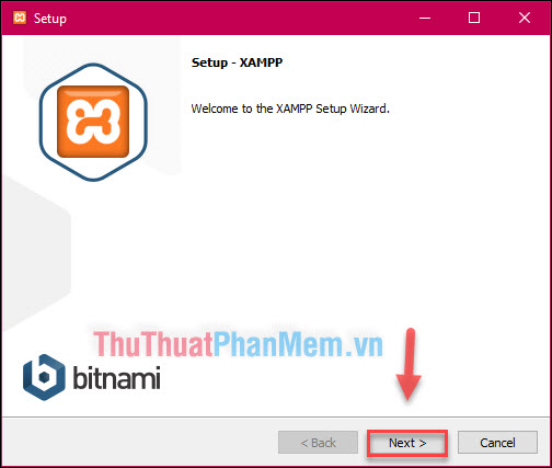 Khi XAMPP được tải xuống, mở file và thực hiện cài đặt
