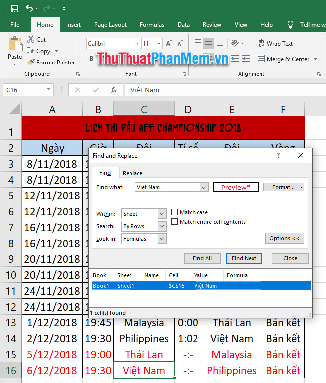 Cách tìm kiếm trong Excel một cách hiệu quả