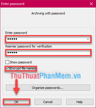 Đặt pass (mật khẩu) cho file bất kỳ bằng WinRAR