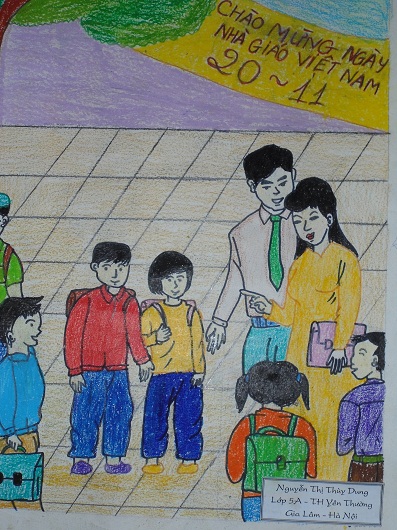 Vẽ tranh đề tài học tập chào mừng ngày nhà giáo Việt Nam
