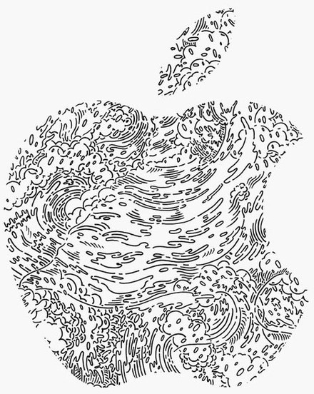 Logo apple đen trắng