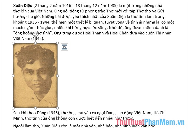 Nhấn giữ hình ảnh và kéo hình ảnh đến vị trí mong muốn và thả con trỏ chuột ra