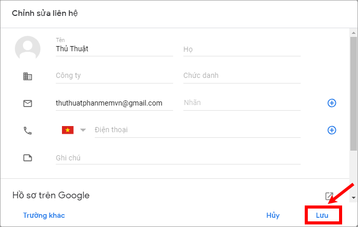 Cách xem, thêm, sửa, xóa danh bạ trên Gmail
