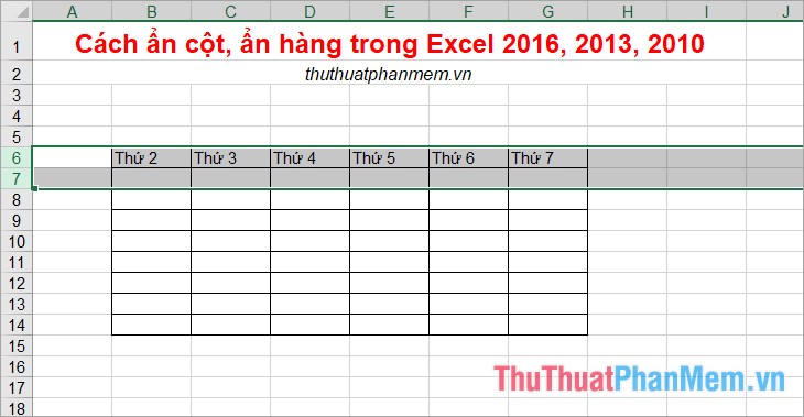 Chọn các hàng cần ẩn