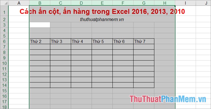 Như vậy đã bỏ ẩn cột thành công