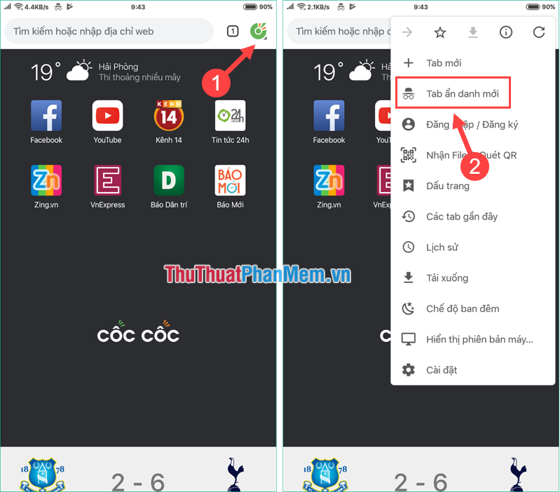 Cách dùng Tab ẩn danh trên điện thoại Android - Mở Tab ẩn danh trên Android