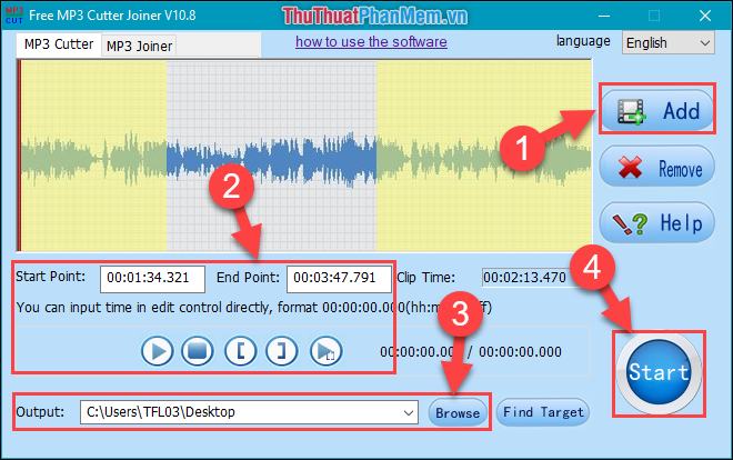 Sử dụng phần mềm Free MP3 Cutter Joiner cắt file MP3