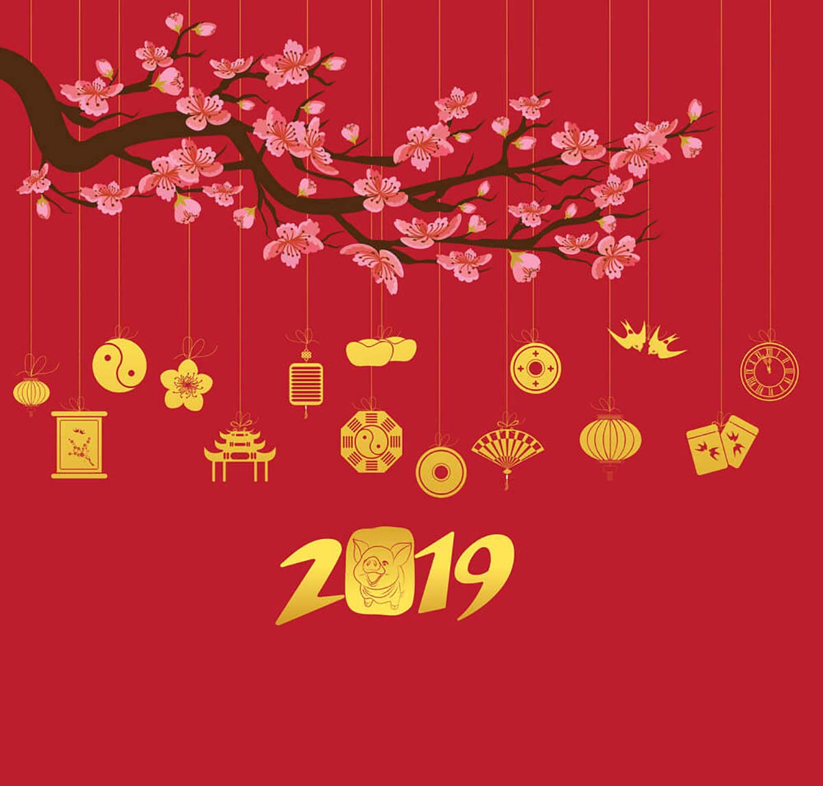 Ảnh nền chúc mừng năm mới 2019 đẹp và đơn giản