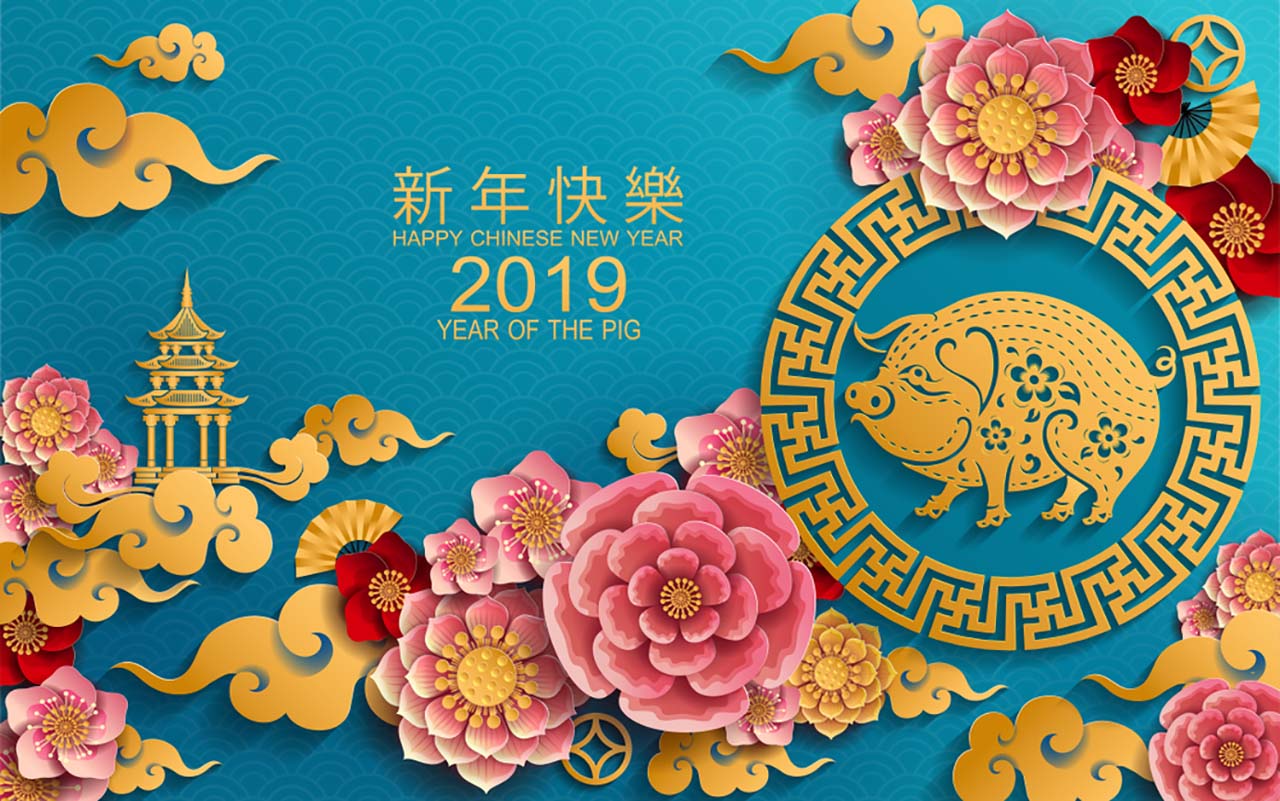 Happy lunar year 2019 wallpaper