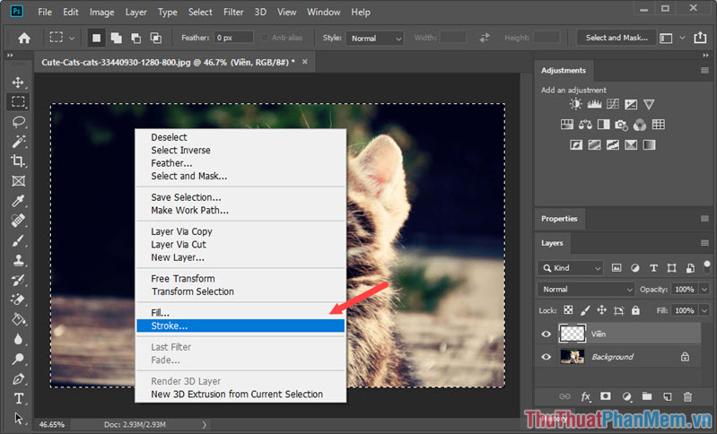 Cách tạo viền cho ảnh trong Photoshop