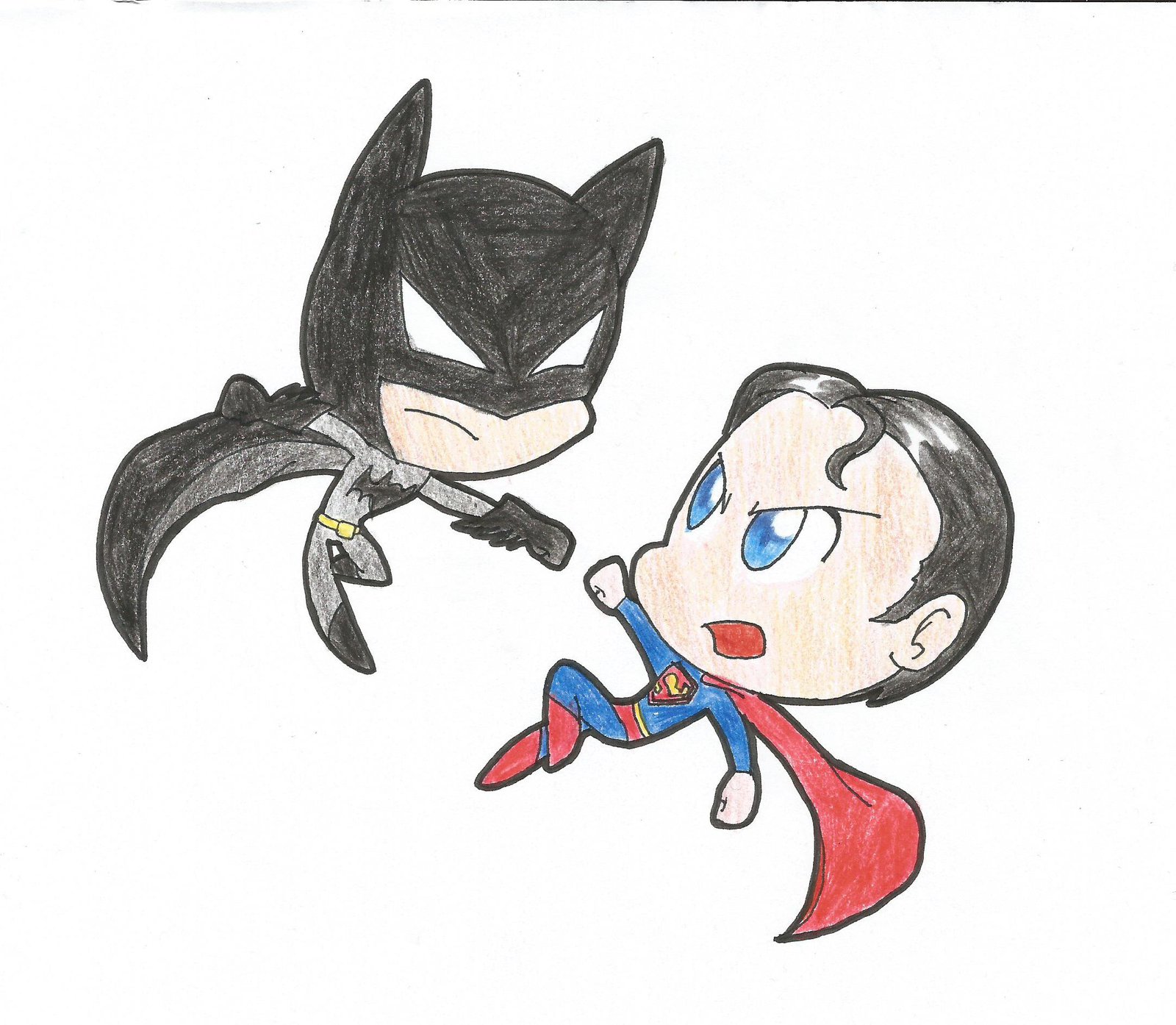 Hình chibi superman và batman