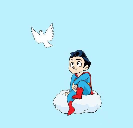 Hình vẽ superman chibi đáng yêu