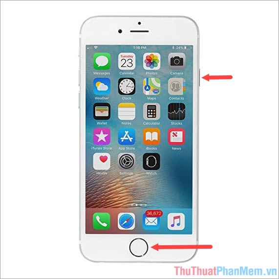 Cách chụp ảnh màn hình trên dòng iPhone 6, 7, 8