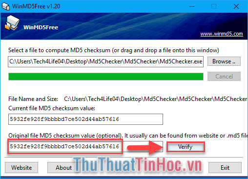 Check mã MD5, kiểm tra mã MD5 của file bất kỳ trên máy tính nhanh chóng, chính xác6
