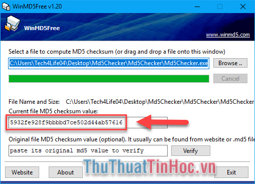 Check mã MD5, kiểm tra mã MD5 của file bất kỳ trên máy tính nhanh chóng, chính xác7