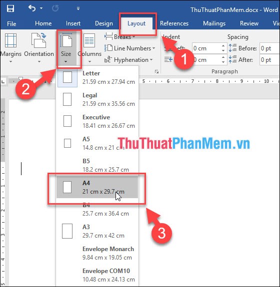 3 chọn khổ giấy cách 1