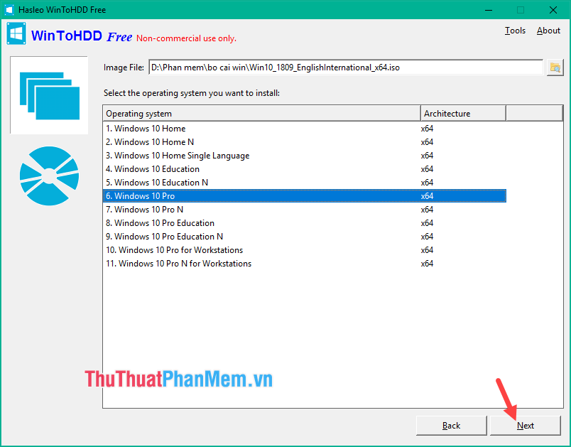 Cách cài Windows từ ổ cứng bằng WinToHDD mà không cần USB, DVD