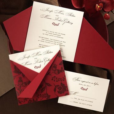 Thiệp cưới truyền thống màu đỏ  Họa tiết hoa sen  An Hieu Wedding