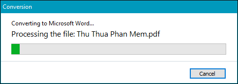 Nhấn vào ảnh để phóng to Đợi một chút để quá trình chuyển đỗi diễn ra