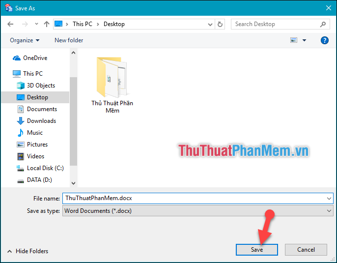 Nhấn vào ảnh để phóng to Lựa chọn thư mục chứa file Word sau khi chuyển đổi