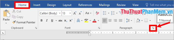 Trong phần Paragraph chọn biểu tượng Paragraph Settings