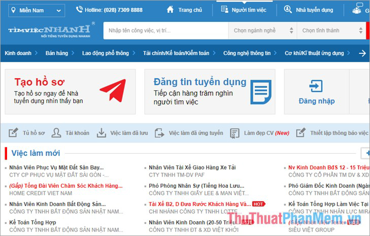 Trang web Timviecnhanh.com