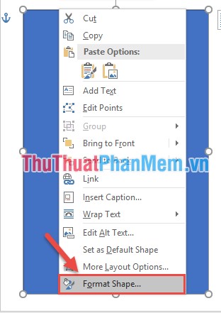 Chuột phải vào hình chữ nhật vừa tạo - chọn Format Shape...