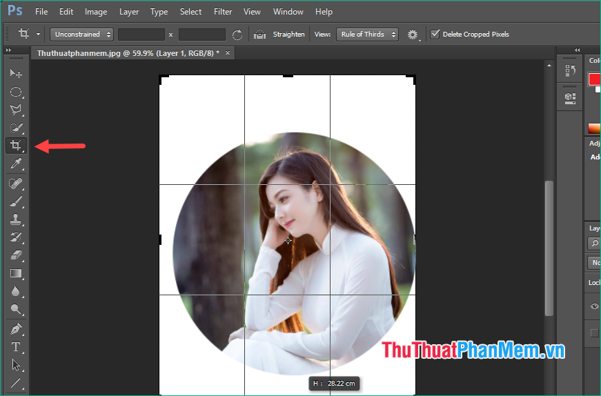 Cách cắt ảnh hình tròn trong Photoshop