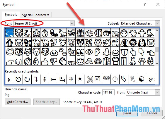 Font = Segoe UI Emoji