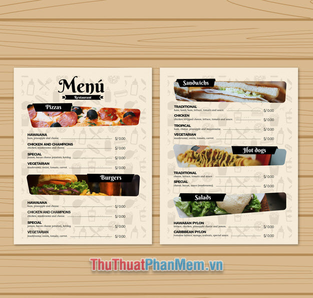 Với sự chuyên nghiệp của đội ngũ thiết kế, mẫu menu đẹp nhà hàng của chúng tôi thật sự ấn tượng và độc đáo. Khách hàng sẽ không thể rời mắt khỏi thiết kế menu tuyệt vời này. Hãy cùng xem hình ảnh và khám phá mẫu menu đẹp nhà hàng của chúng tôi ngay nào!
