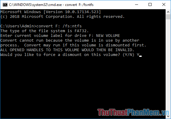 Cách chuyển từ FAT32 sang NTFS không mất dữ liệu bằng câu lệnh CMD trong Windows 7,8,10