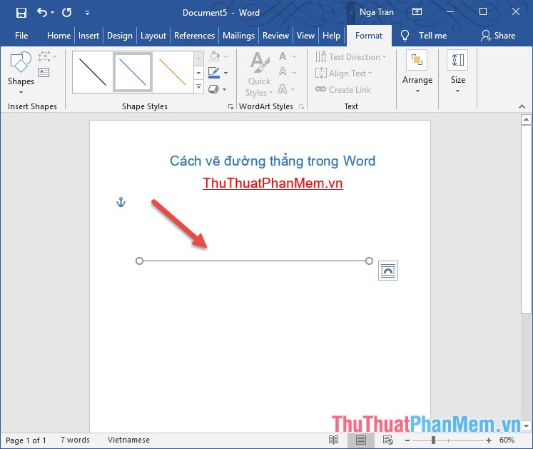 Vẽ đường thẳng theo ý muốn của bạn