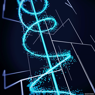 Hình ảnh 3D của chuỗi xoắn màu xanh