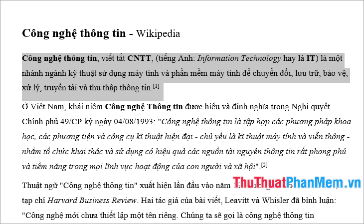 Bôi đen đoạn văn bản bất kì muốn vẽ khung